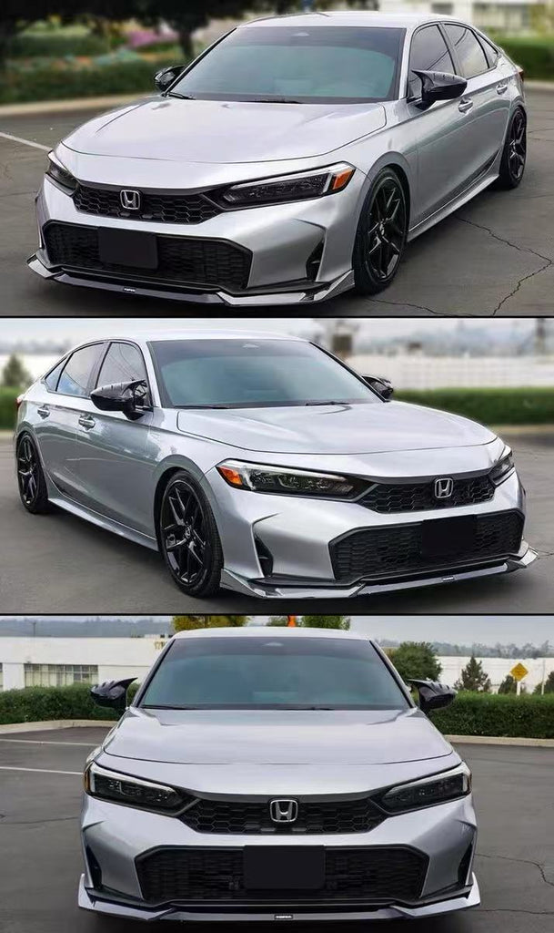 BRAND NEW 3PCS 2025-2026 Honda Civic 11th Gen Yofer Painted Solar Silver Black 2 Tone Bumper Lip Splitter Kit