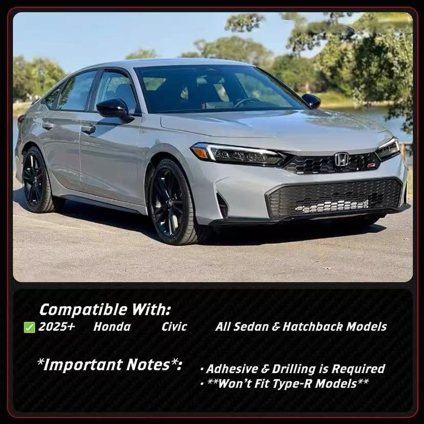 BRAND NEW 3PCS 2025-2026 Honda Civic 11th Gen Yofer Painted Solar Silver Black 2 Tone Bumper Lip Splitter Kit