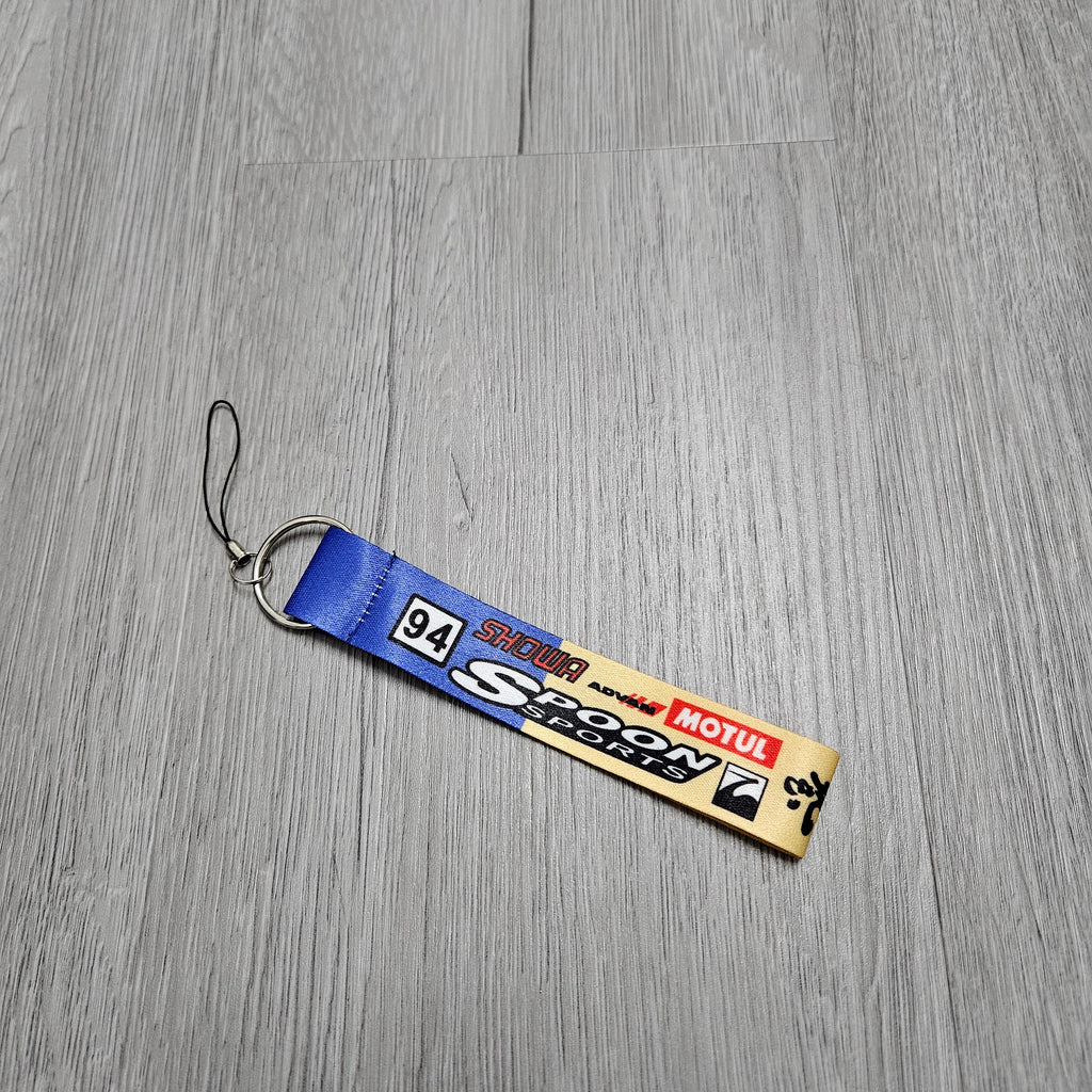 BRAND NEW JDM SPOON SPORTS DOUBLE SIDE Racing Cell Holders Keychain Universal