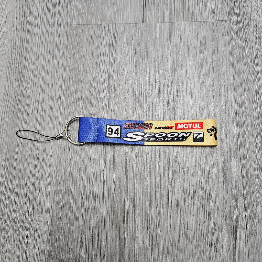 BRAND NEW JDM SPOON SPORTS DOUBLE SIDE Racing Cell Holders Keychain Universal