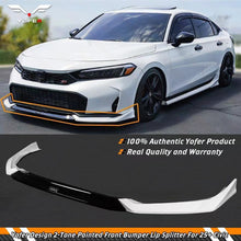 Load image into Gallery viewer, BRAND NEW 3PCS 2025-2026 Honda Civic 11th Gen Yofer Pearl White Black 2 Tone Bumper Lip Splitter Kit