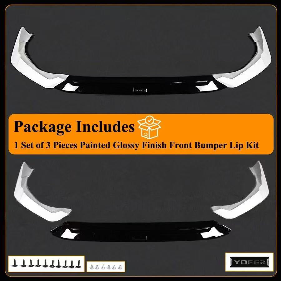 BRAND NEW 3PCS 2025-2026 Honda Civic 11th Gen Yofer Pearl White Black 2 Tone Bumper Lip Splitter Kit