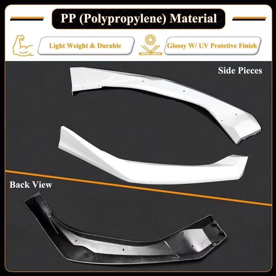 BRAND NEW 3PCS 2025-2026 Honda Civic 11th Gen Yofer Pearl White Black 2 Tone Bumper Lip Splitter Kit