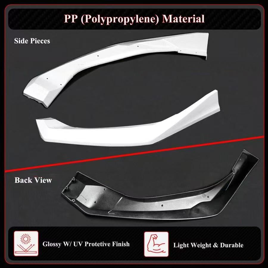 BRAND NEW 3PCS 2025-2026 Honda Civic 11th Gen Yofer Pearl White Black 2 Tone Bumper Lip Splitter Kit