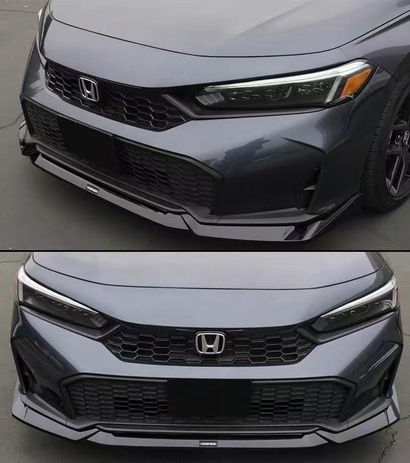 Yofer Design Glossy Black Front Bumper Lip Splitter For 2025+ Honda Civic 11th Gen