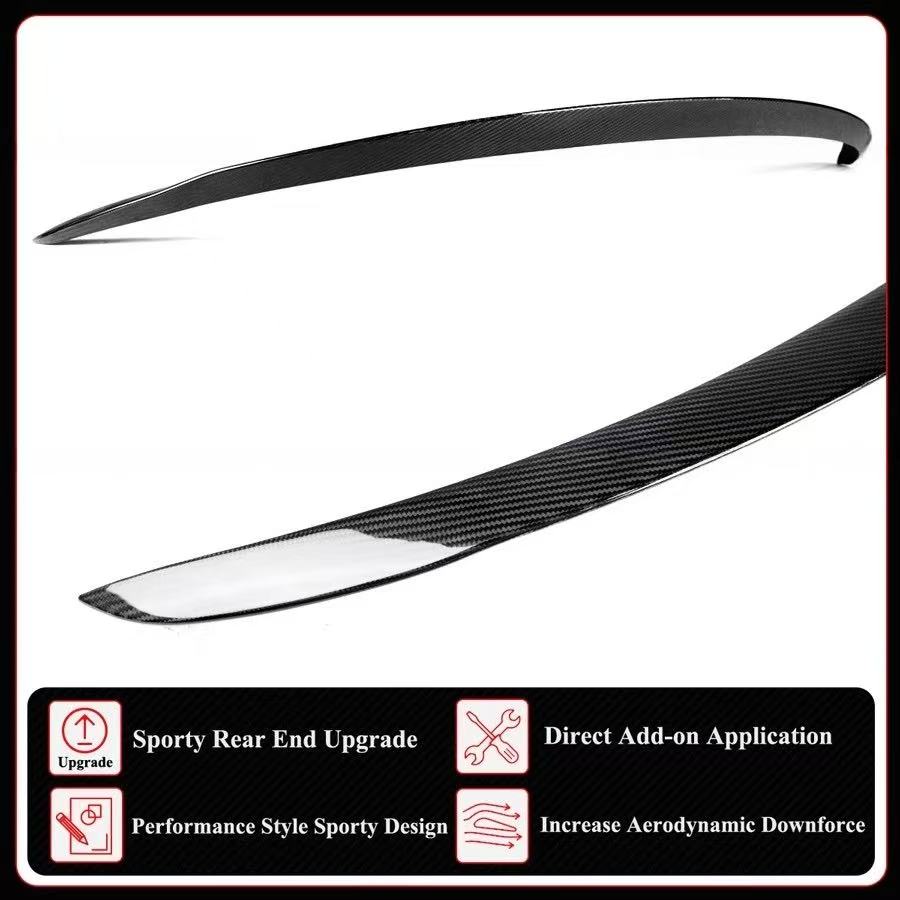 Brand New 2025-2026 Tesla Model Y Juniper Performance Style Real Carbon Fiber Trunk Spoiler Wing