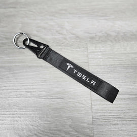 BRAND NEW TESLA BLACK Racing Keychain Metal key Ring Hook Strap Lanyard Universal