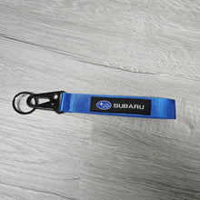 Load image into Gallery viewer, BRAND NEW SUBARU BLUE Racing Keychain Metal key Ring Hook Strap Lanyard Universal