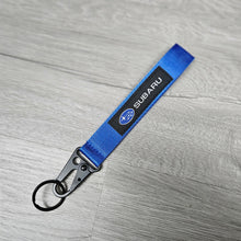 Load image into Gallery viewer, BRAND NEW SUBARU BLUE Racing Keychain Metal key Ring Hook Strap Lanyard Universal