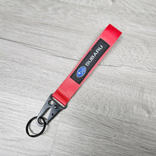Load image into Gallery viewer, BRAND NEW SUBARU Red Racing Keychain Metal key Ring Hook Strap Lanyard Universal