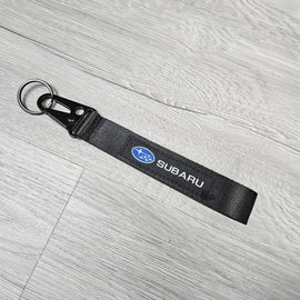 BRAND NEW SUBARU Black Racing Keychain Metal key Ring Hook Strap Lanyard Universal