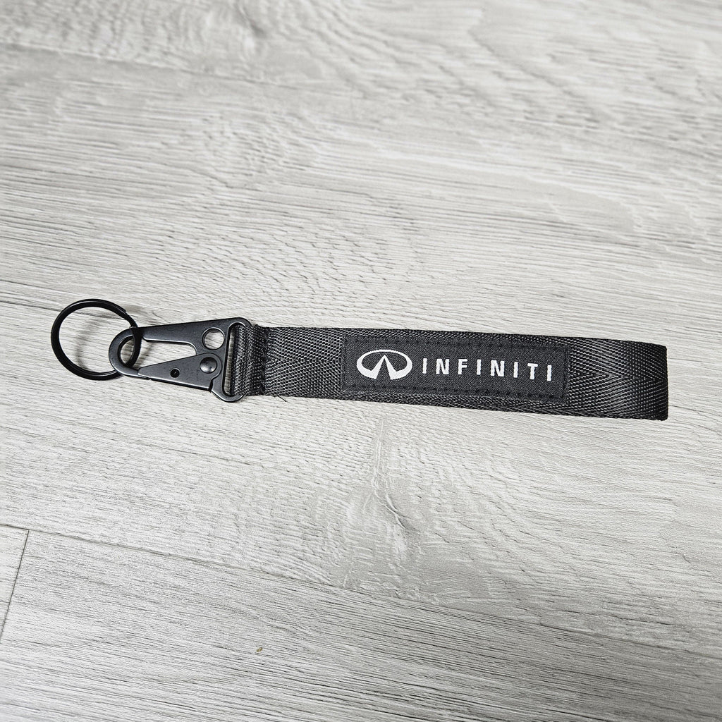 BRAND NEW INFINITI Black Racing Keychain Metal key Ring Hook Strap Lanyard Universal
