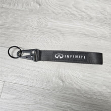 Load image into Gallery viewer, BRAND NEW INFINITI Black Racing Keychain Metal key Ring Hook Strap Lanyard Universal