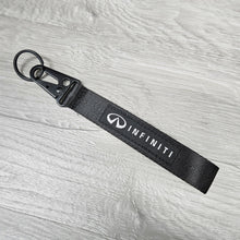 Load image into Gallery viewer, BRAND NEW INFINITI Black Racing Keychain Metal key Ring Hook Strap Lanyard Universal