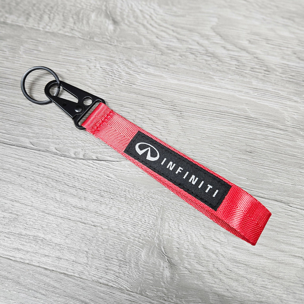 BRAND NEW INFINITI Red Racing Keychain Metal key Ring Hook Strap Lanyard Universal