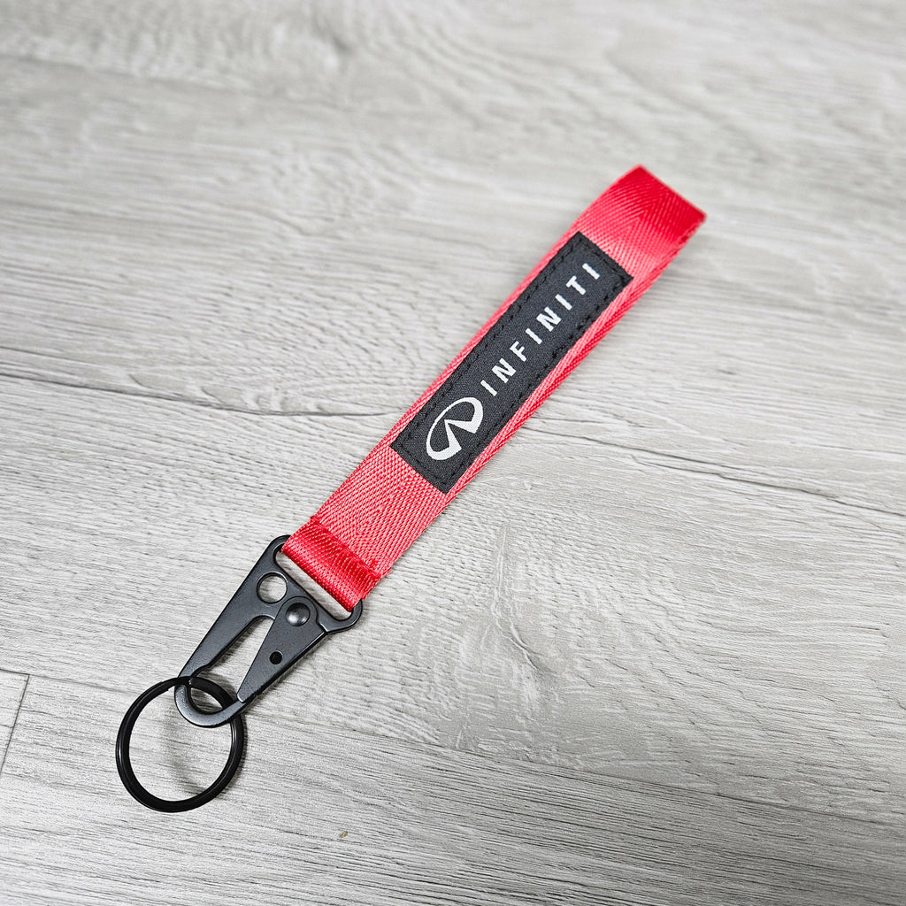BRAND NEW INFINITI Red Racing Keychain Metal key Ring Hook Strap Lanyard Universal