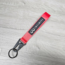 Load image into Gallery viewer, BRAND NEW INFINITI Red Racing Keychain Metal key Ring Hook Strap Lanyard Universal