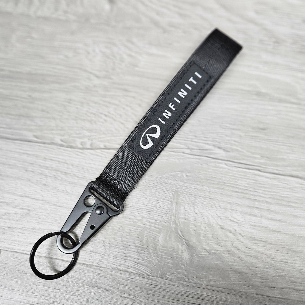 BRAND NEW INFINITI Black Racing Keychain Metal key Ring Hook Strap Lanyard Universal