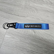 Load image into Gallery viewer, BRAND NEW INFINITI Blue Racing Keychain Metal key Ring Hook Strap Lanyard Universal