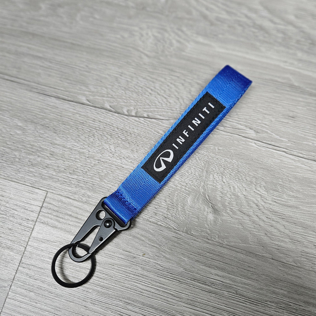 BRAND NEW INFINITI Blue Racing Keychain Metal key Ring Hook Strap Lanyard Universal