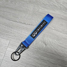 Load image into Gallery viewer, BRAND NEW INFINITI Blue Racing Keychain Metal key Ring Hook Strap Lanyard Universal