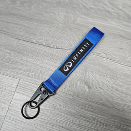 BRAND NEW INFINITI Blue Racing Keychain Metal key Ring Hook Strap Lanyard Universal