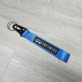 BRAND NEW INFINITI Blue Racing Keychain Metal key Ring Hook Strap Lanyard Universal