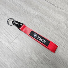 Load image into Gallery viewer, BRAND NEW BMW Red Racing Keychain Metal key Ring Hook Strap Lanyard Universal
