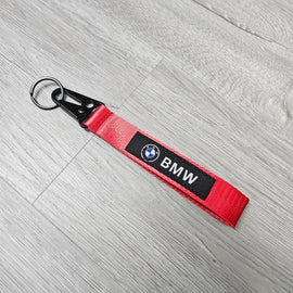 BRAND NEW BMW Red Racing Keychain Metal key Ring Hook Strap Lanyard Universal