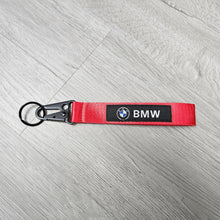 Load image into Gallery viewer, BRAND NEW BMW Red Racing Keychain Metal key Ring Hook Strap Lanyard Universal