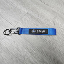 Load image into Gallery viewer, BRAND NEW BMW Blue Racing Keychain Metal key Ring Hook Strap Lanyard Universal