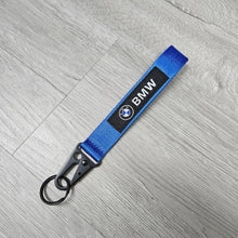Load image into Gallery viewer, BRAND NEW BMW Blue Racing Keychain Metal key Ring Hook Strap Lanyard Universal