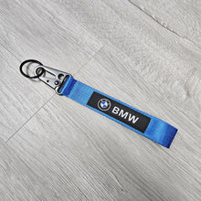 Load image into Gallery viewer, BRAND NEW BMW Blue Racing Keychain Metal key Ring Hook Strap Lanyard Universal