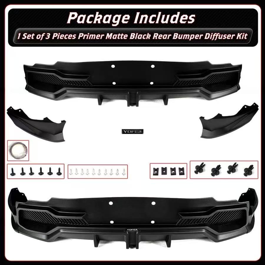 BRAND NEW 2025-2026 Tesla Model Y Juniper Yofer Matte Black Rear Bumper Diffuser Kit