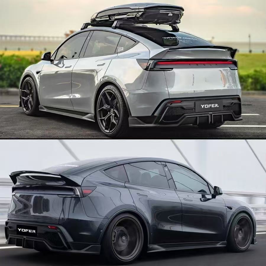 BRAND NEW 2025-2026 Tesla Model Y Juniper Yofer Matte Black Rear Bumper Diffuser Kit