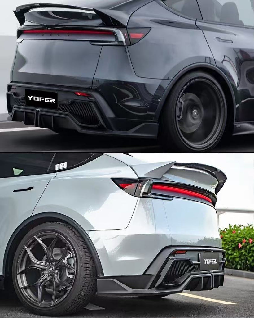 BRAND NEW 2025-2026 Tesla Model Y Juniper Yofer Matte Black Rear Bumper Diffuser Kit