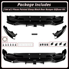 BRAND NEW For 2025-2026 Tesla Model Y Juniper Yofer Gloss Black Rear Bumper Diffuser Kit