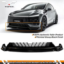 Load image into Gallery viewer, BRAND NEW 2025-2026 Tesla Model Y Juniper Gloss Black Front Bumper Lip Kit By Yofer