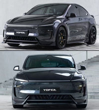 Load image into Gallery viewer, BRAND NEW 2025-2026 Tesla Model Y Juniper Gloss Black Front Bumper Lip Kit By Yofer