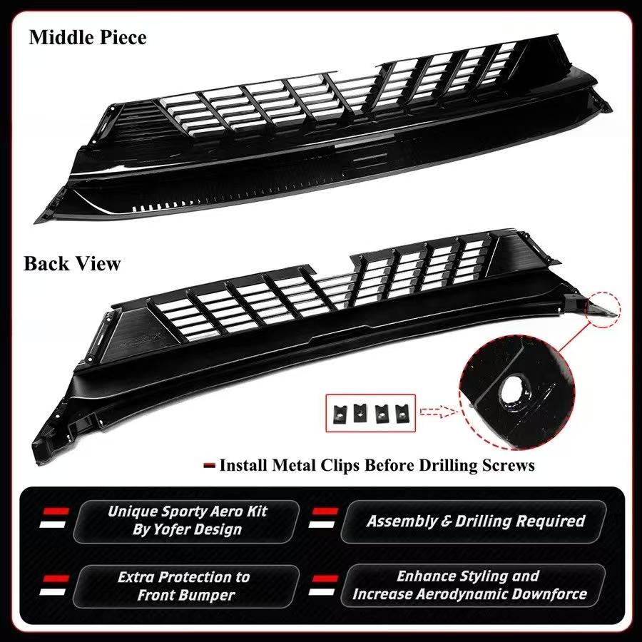 BRAND NEW 2025-2026 Tesla Model Y Juniper Gloss Black Front Bumper Lip Kit By Yofer