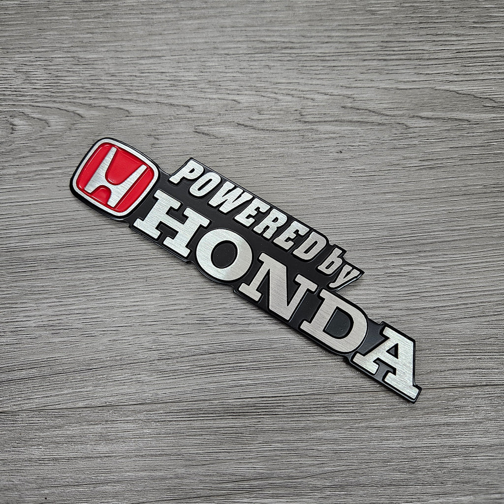 BRAND NEW 1PCS 3D Aluminum POWERED BY HONDA Car Front/Rear Badge Fender Body Emblem Decal Sticker