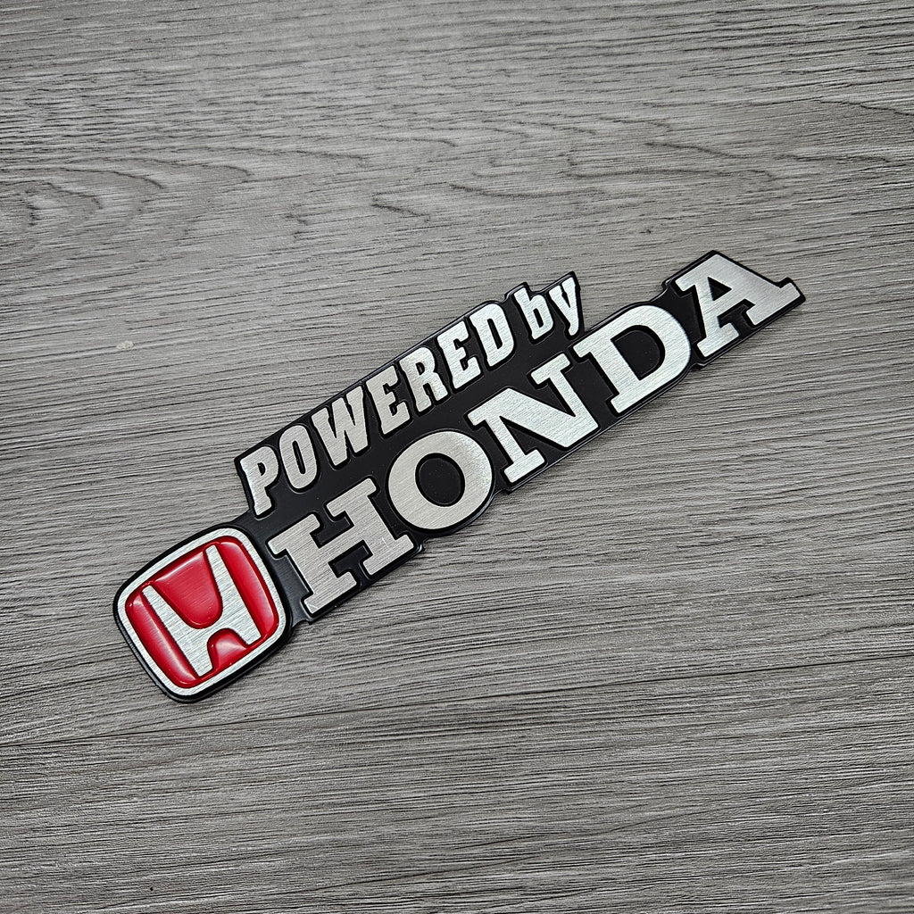BRAND NEW 1PCS 3D Aluminum POWERED BY HONDA Car Front/Rear Badge Fender Body Emblem Decal Sticker