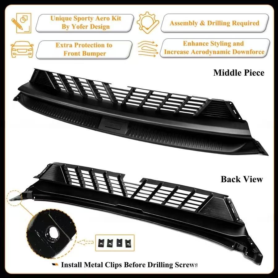 BRAND NEW 2025-2026 Tesla Model Y Juniper Matte Black Front Bumper Lip Kit By Yofer