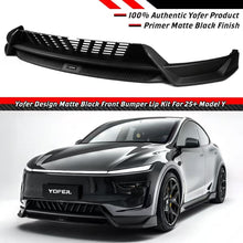 Load image into Gallery viewer, BRAND NEW 2025-2026 Tesla Model Y Juniper Matte Black Front Bumper Lip Kit By Yofer