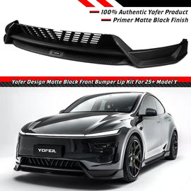 BRAND NEW 2025-2026 Tesla Model Y Juniper Matte Black Front Bumper Lip Kit By Yofer