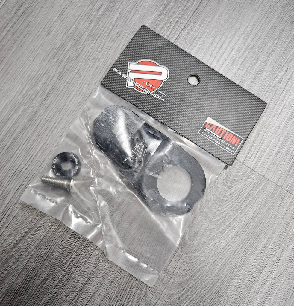 BRAND NEW PASSWORD JDM EK DC S2K BLACK CNC BILLET ALUMINUM RADIATOR STAY MOUNT BRACKET+WASHER KIT - JK Racing Inc