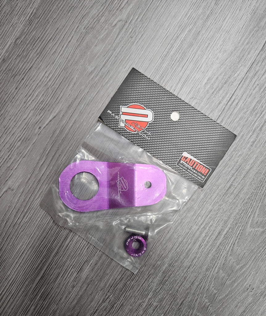 BRAND NEW PASSWORD JDM EK DC S2K PURPLE CNC BILLET ALUMINUM RADIATOR STAY MOUNT BRACKET+WASHER KIT (Copy) - JK Racing Inc