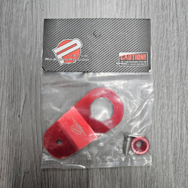 BRAND NEW PASSWORD JDM EK DC S2K RED CNC BILLET ALUMINUM RADIATOR STAY MOUNT BRACKET+WASHER KIT - JK Racing Inc