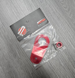 BRAND NEW PASSWORD JDM EK DC S2K RED CNC BILLET ALUMINUM RADIATOR STAY MOUNT BRACKET+WASHER KIT - JK Racing Inc