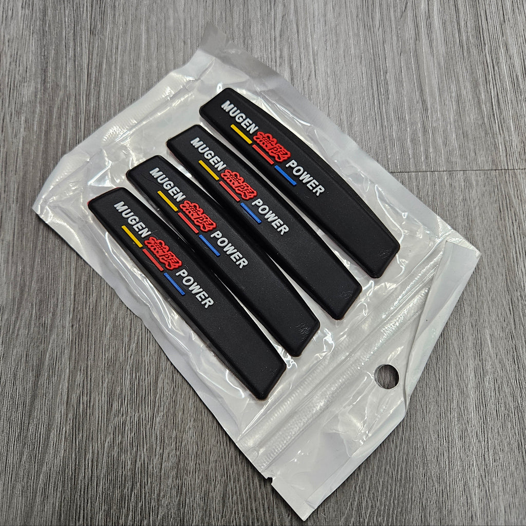BRAND NEW UNIVERSAL 4PCS MUGEN POWER CAR DOOR EDGE GUARD RUBBER ANTI-SCRATCH STRIP PROTECTOR - JK Racing Inc